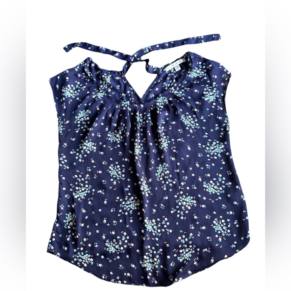 LC Lauren Conrad Navy Floral Top